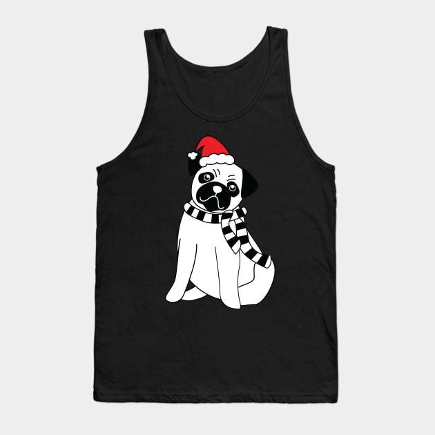 Christmas Pug Tank Top by hippyhappy